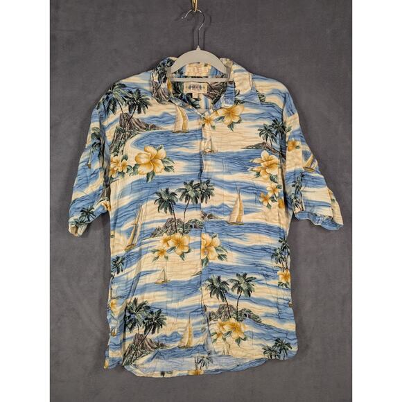 Campia Moda Men's Hawaiian Tropical Rayon Short Sleeve Shirt Button Up Size Med - Picture 1 of 9